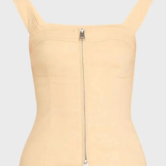 COPY - SIMKHAI Nour Square-Neck Zip-Front Bustier Top - Picture 2 of 7